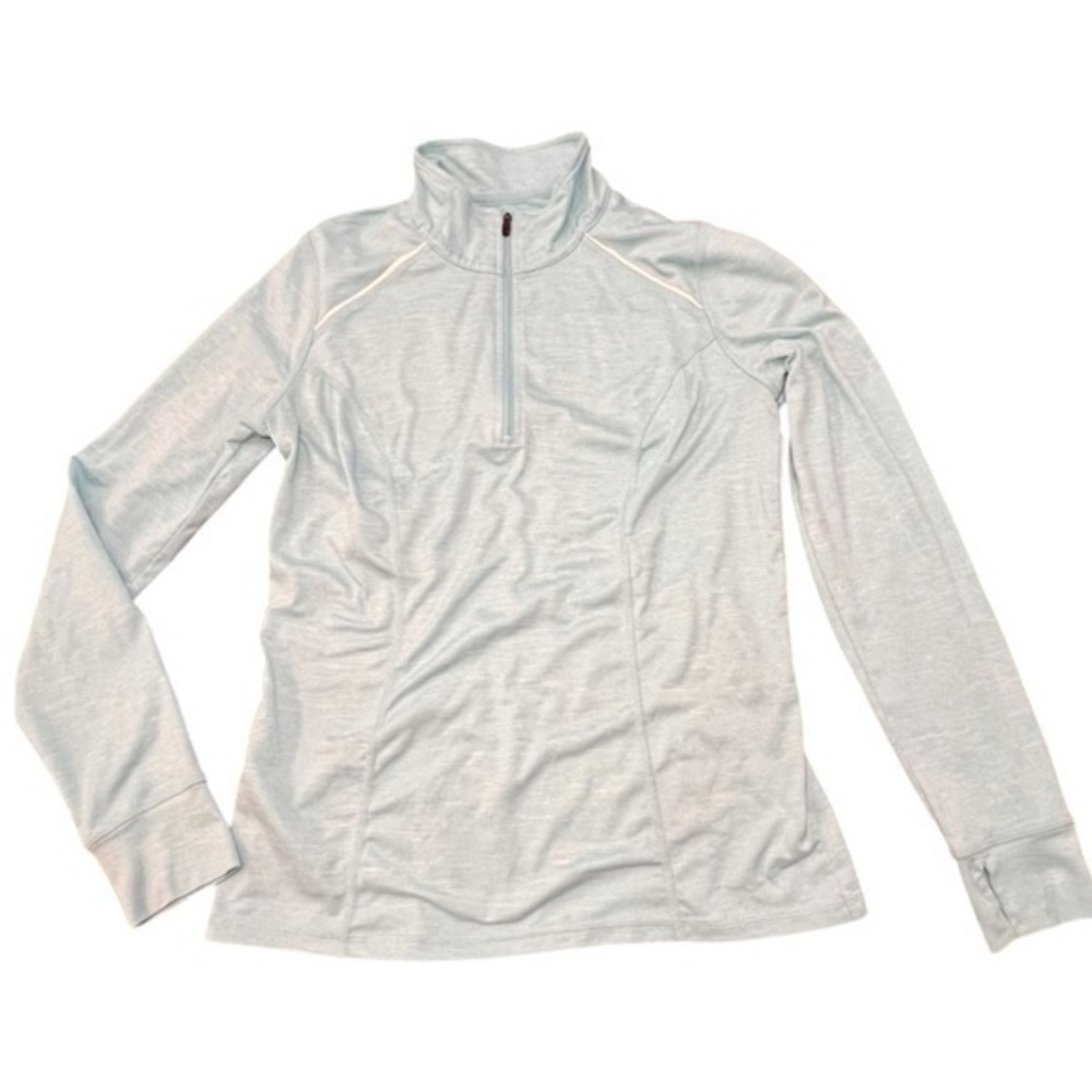 Xersion 1/4 Zip Pullover Jacket Lightweight Aqua White Reflectors Size Mediumā